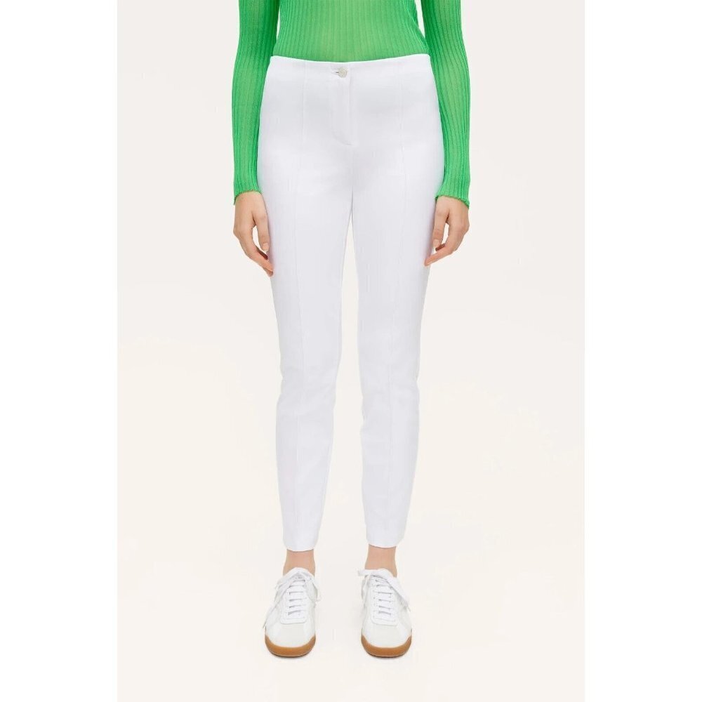 Cambio Women's US10 Pure White Ros Capri 3/4 Length Elastic Waist Stretch Pant